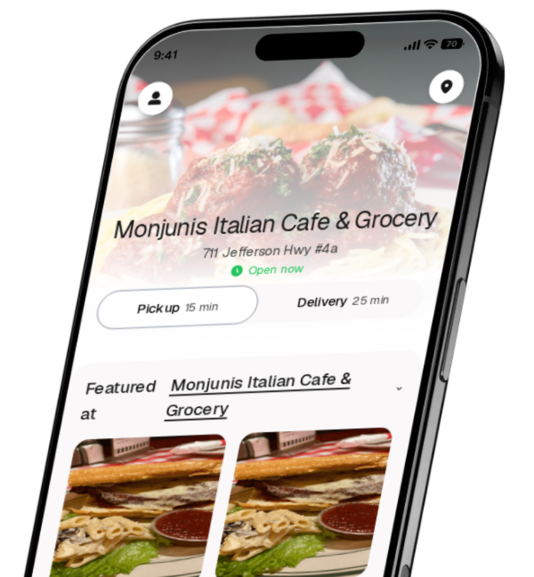 Monjunis Italian Cafe & Grocery app preview
